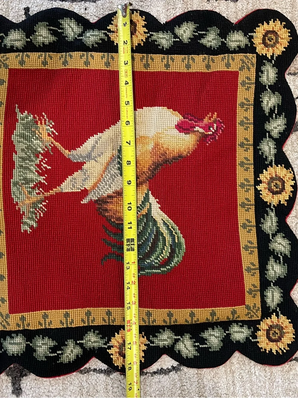 READ French Country Rooster Needlepoint Pillowcase 14